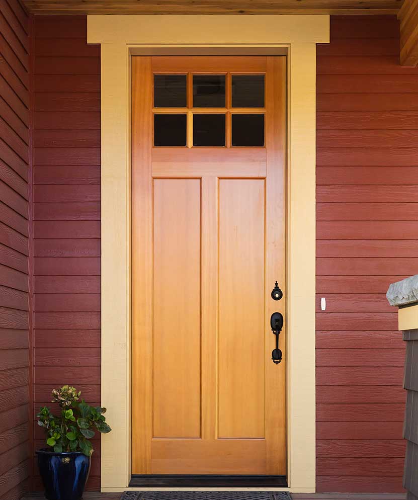 new wooden entry door