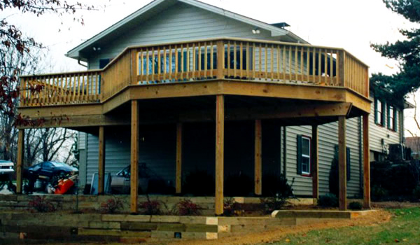 house with tall wooden porch